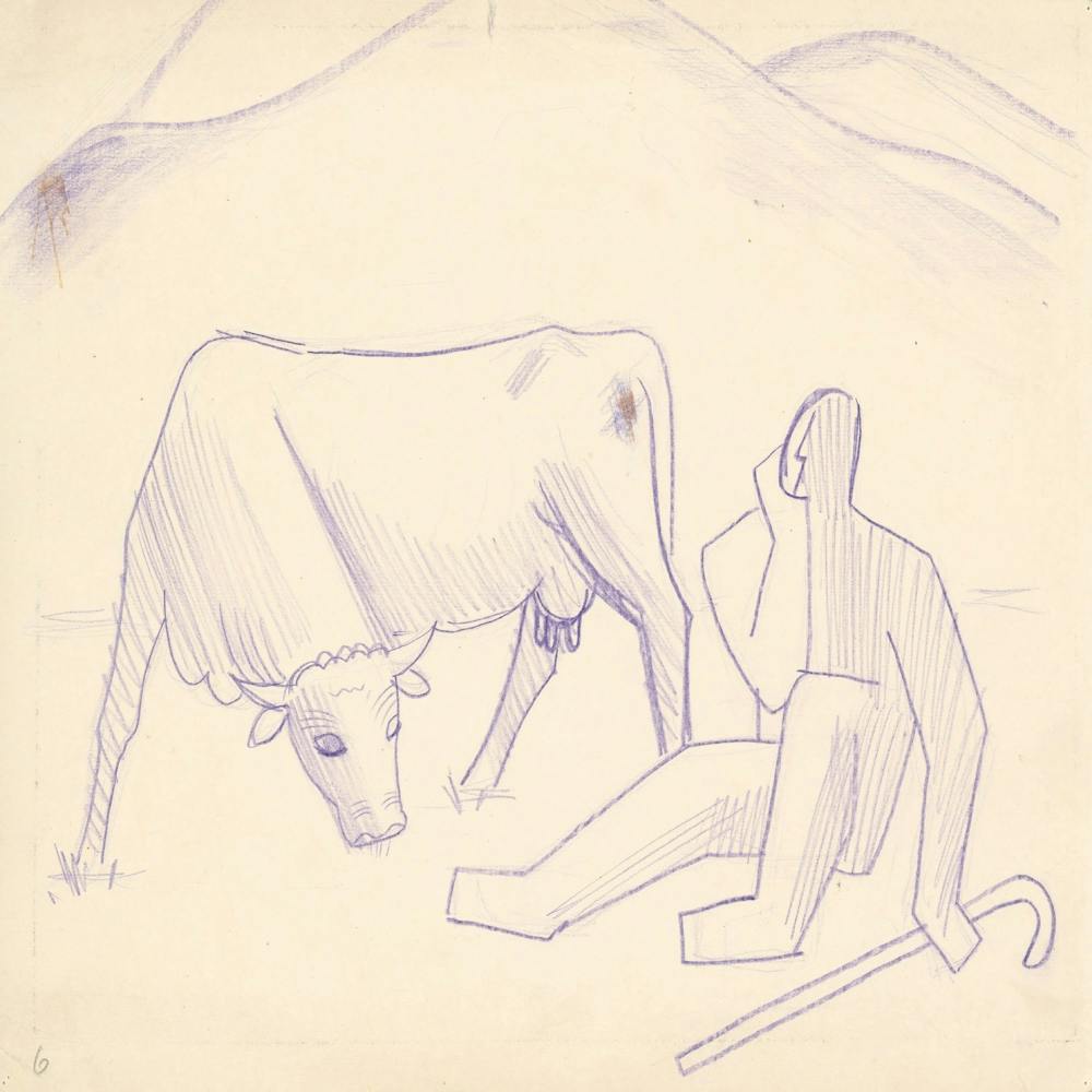 Shepherd With A Cow, Mikuláš Galanda