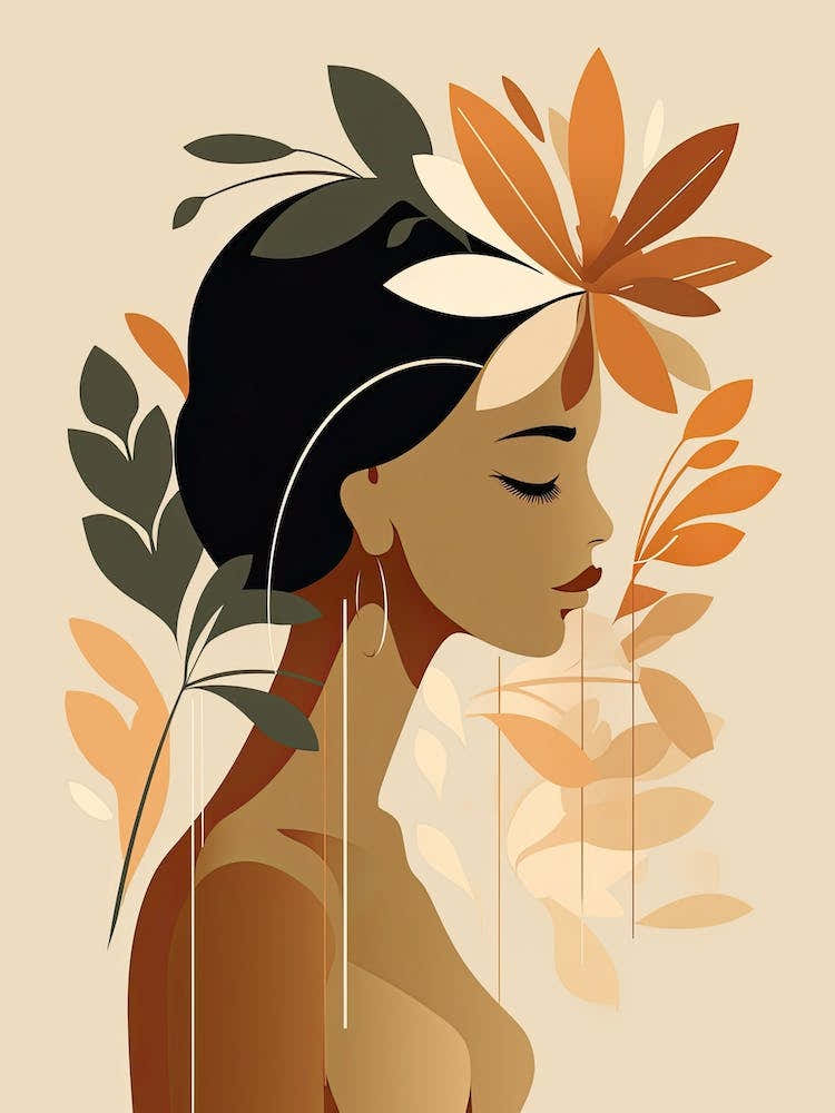 Bloom Body Woman Boho Illustration 1