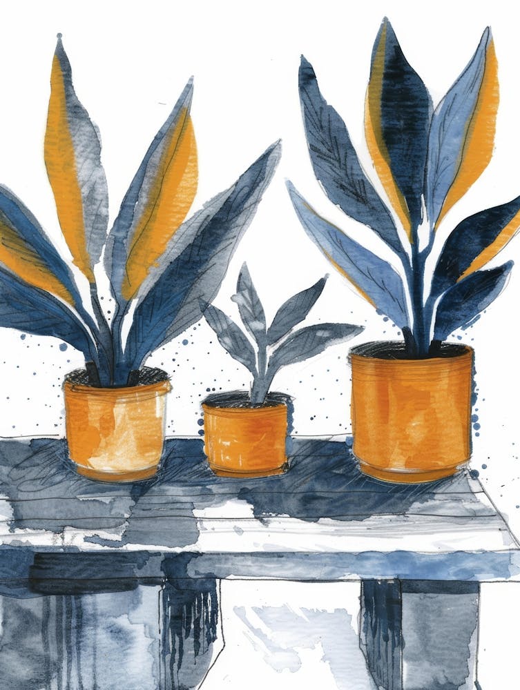 Three Potted Plants 1