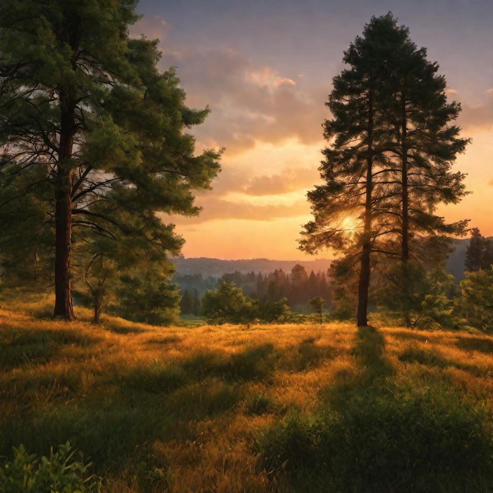 Sunset In The Forest