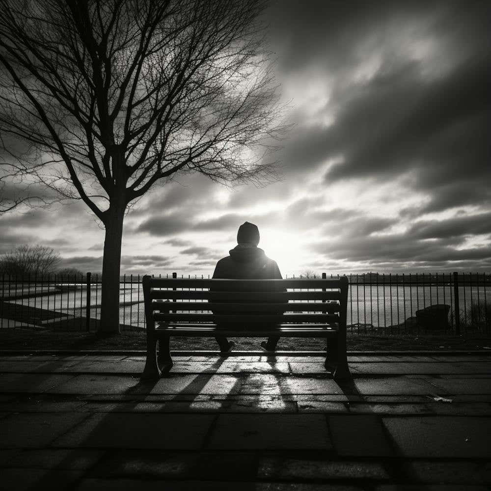 Man Sitting On A Bench