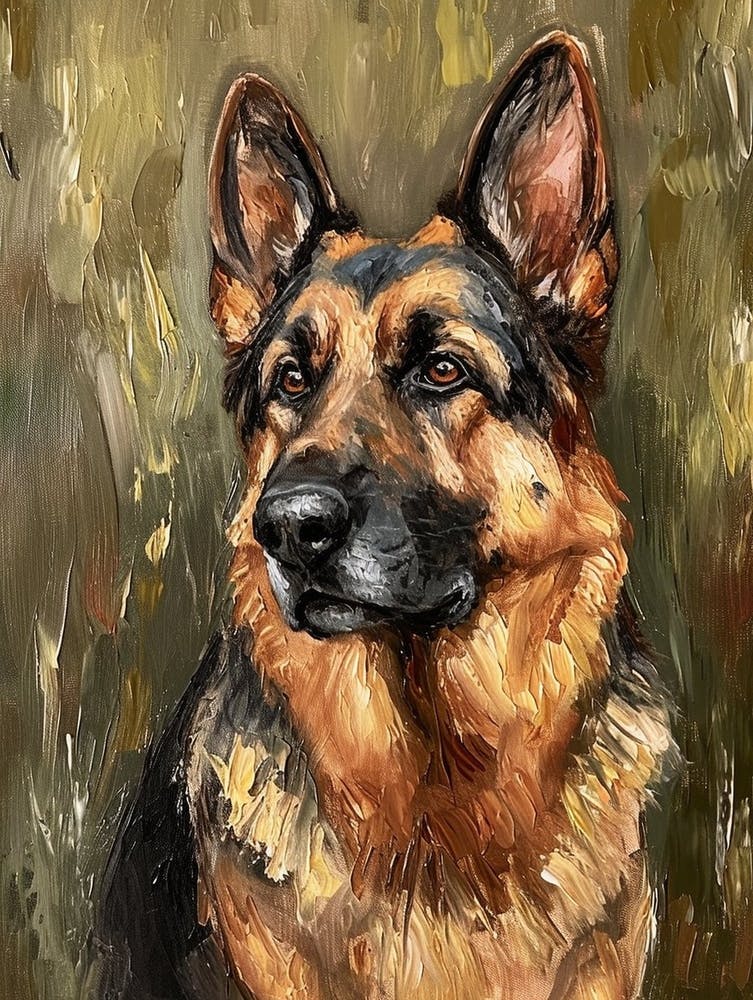 German Shepherd Acrylic Painting 7