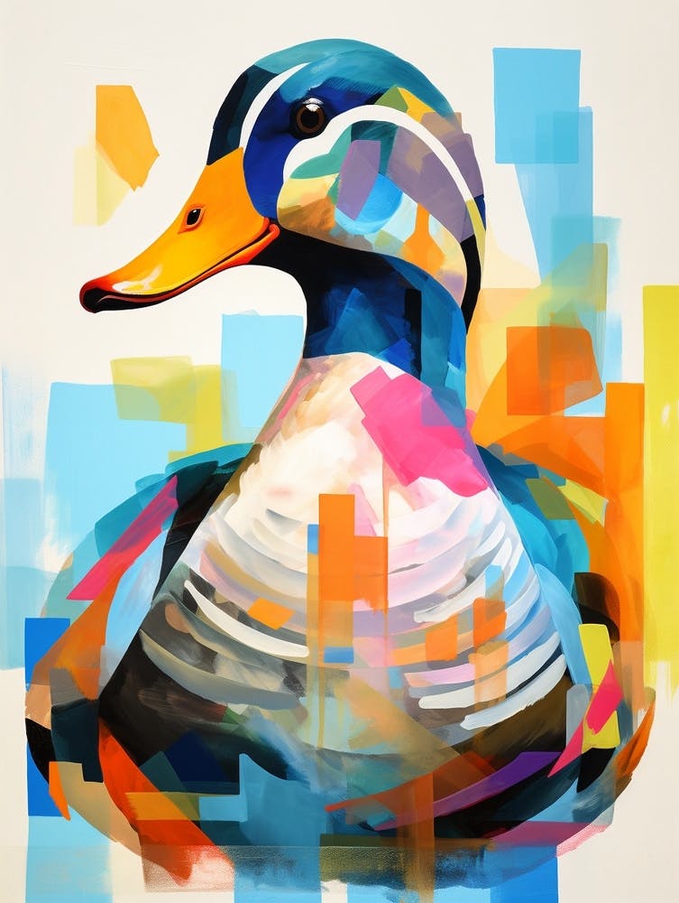 Bird Painting Collage Duck 3