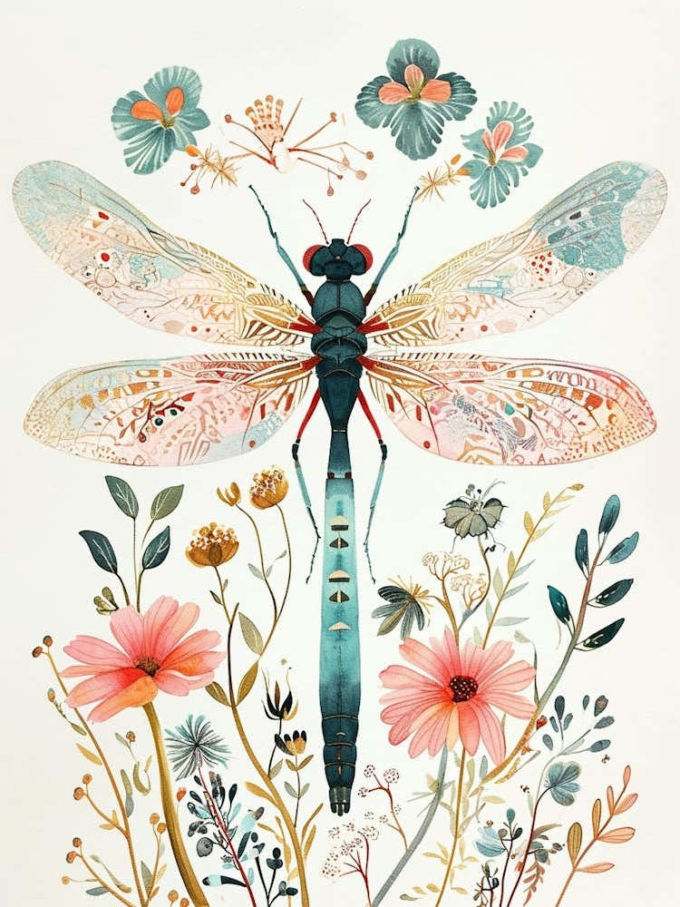 Colourful Insect Illustration Damselfly 13