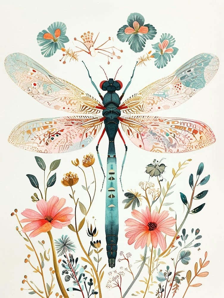 Colourful Insect Illustration Damselfly 13