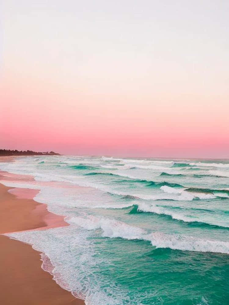 Currumbin Beach, Australia Pink Photography 1