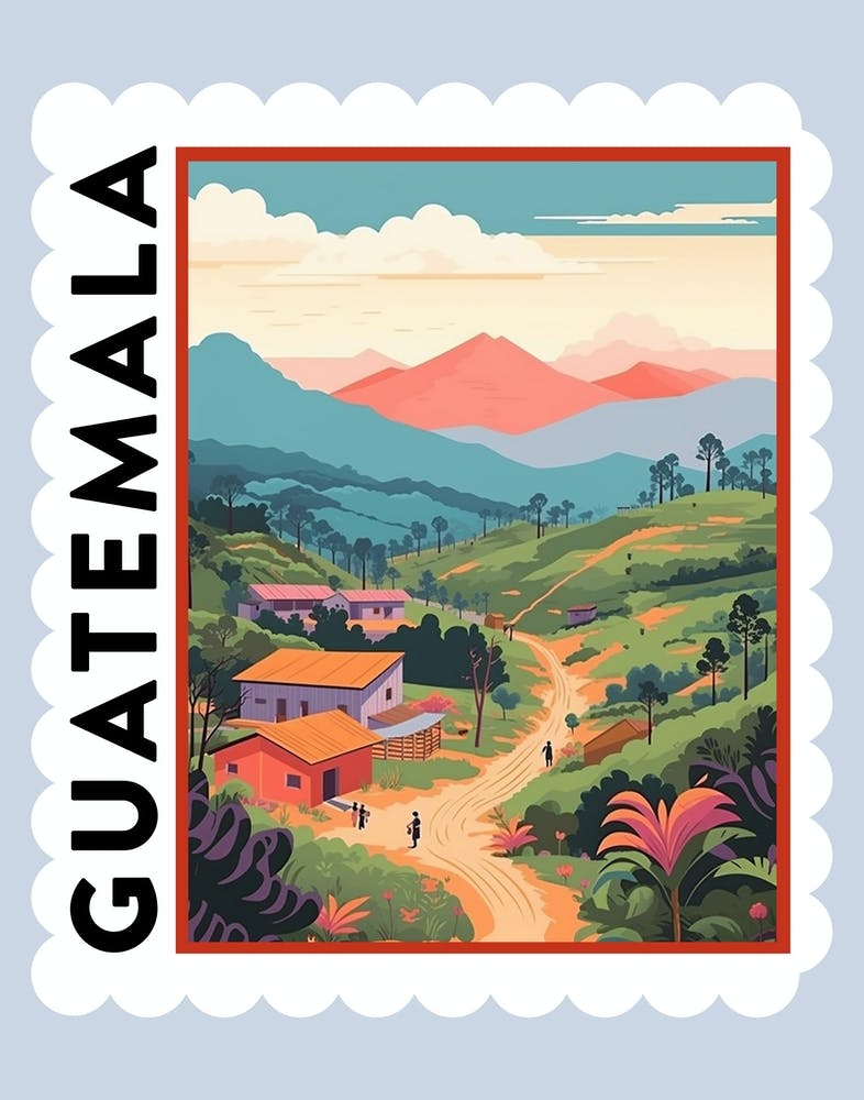 Guatemala Travel Stamp Poster