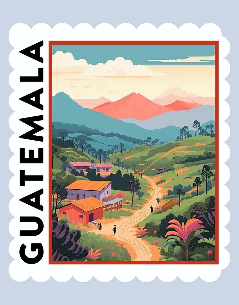 Guatemala Travel Stamp Poster