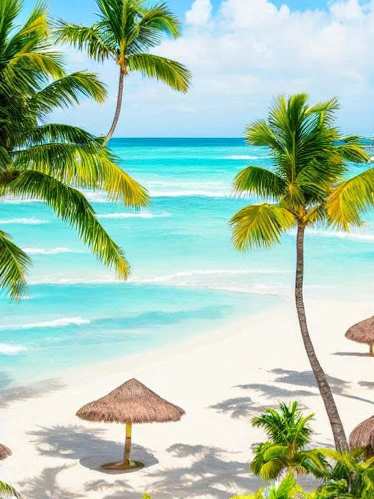 Bavaro Beach, Dominican Republic Contemporary Illustration 1