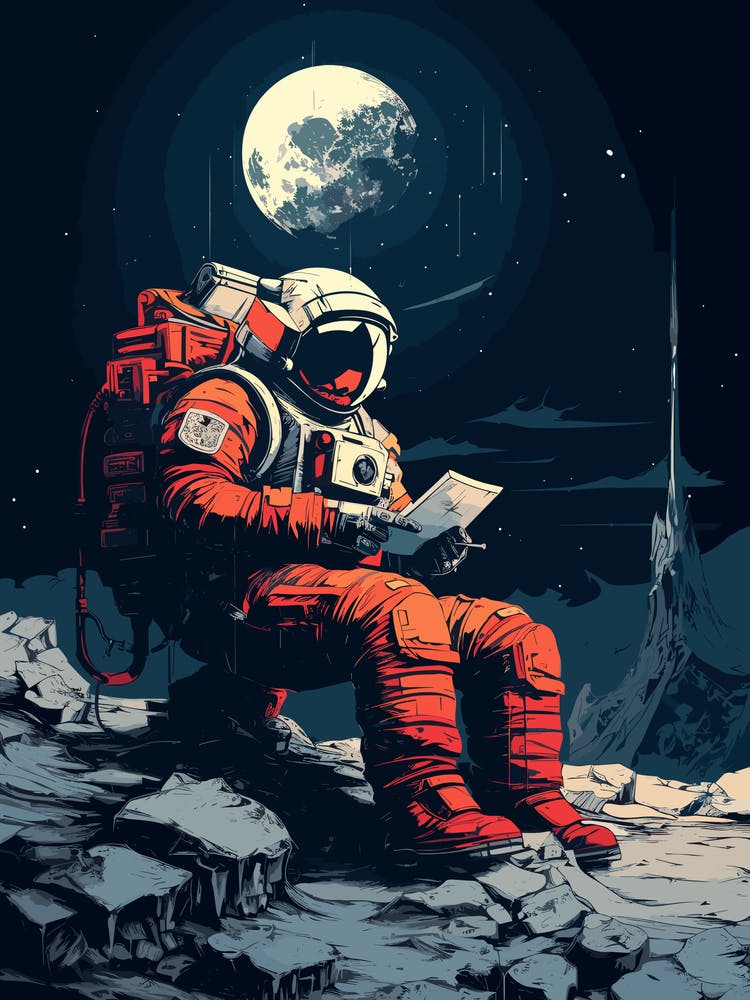 Astronaut Reading The News