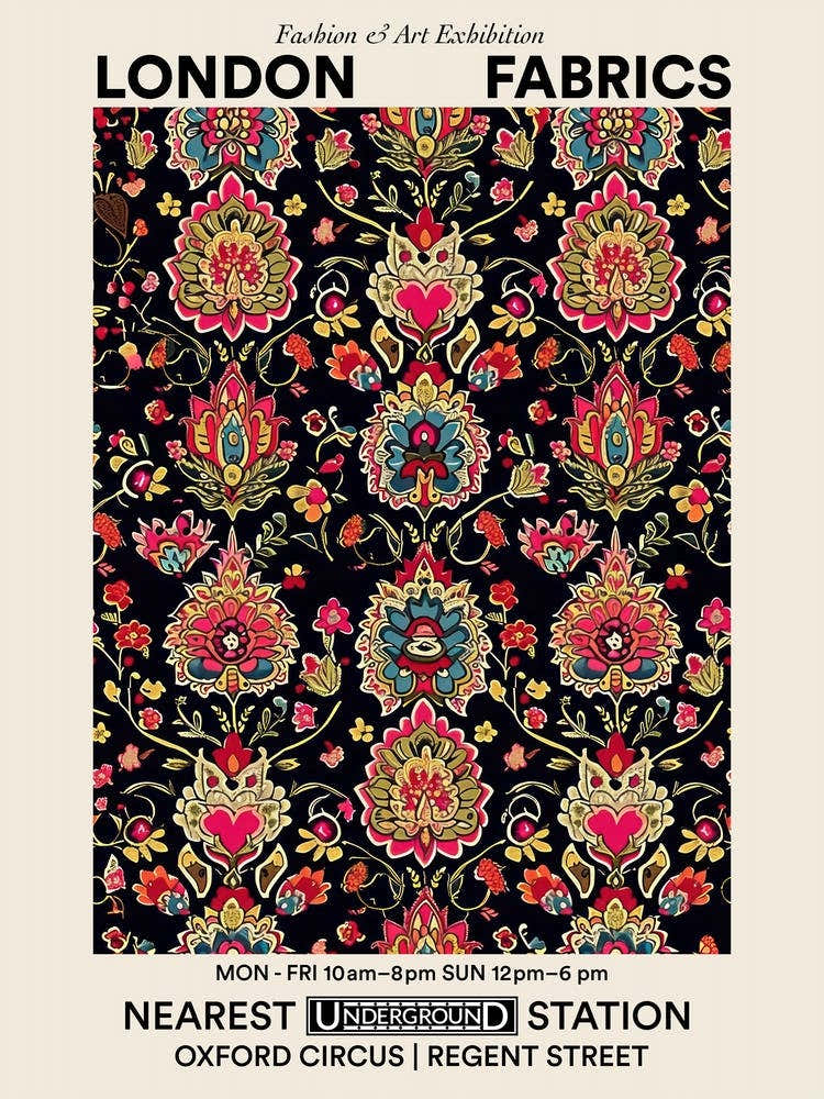 Poster Floral Oasis London Fabrics Floral Pattern 4
