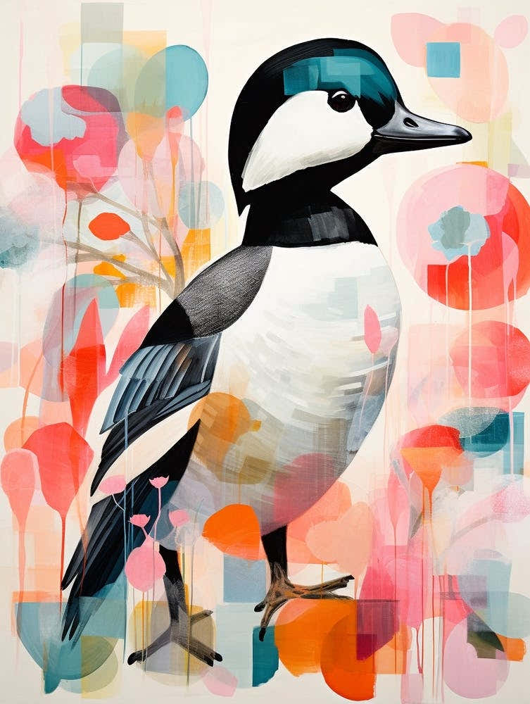 Bird Painting Collage Bufflehead 2