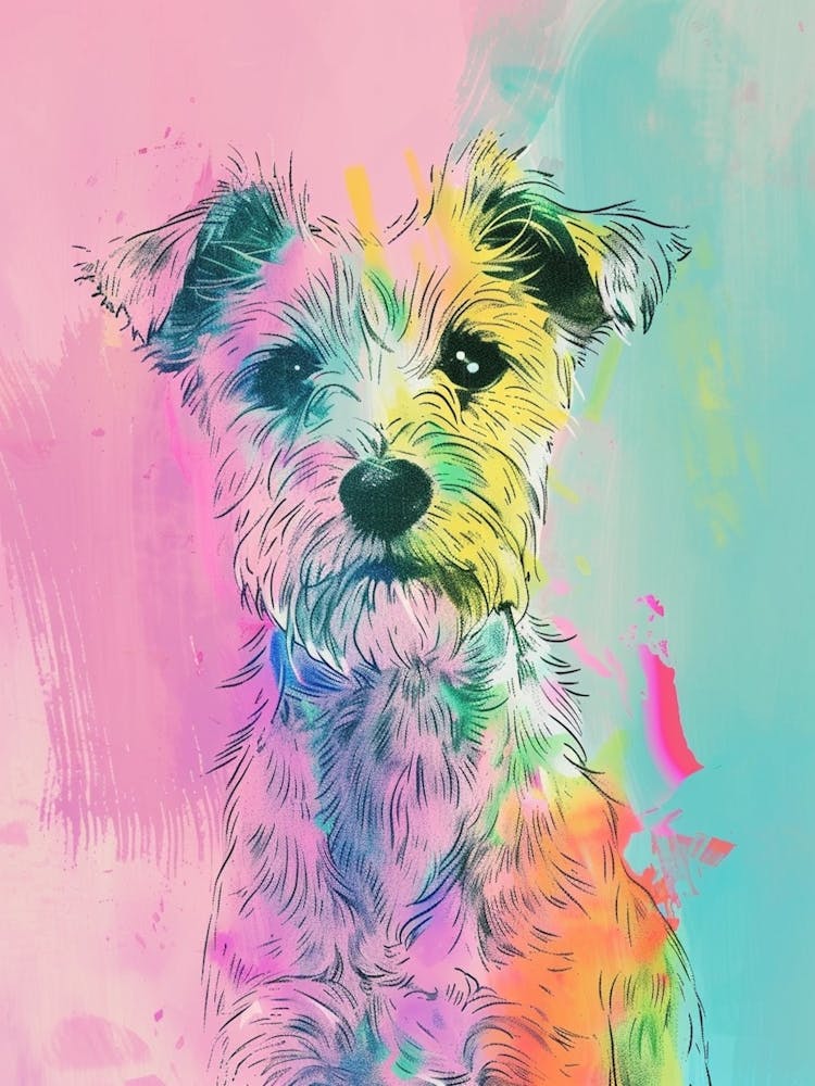 Colourful Glen Of Imaal Terrier Dog Line Illustration 2
