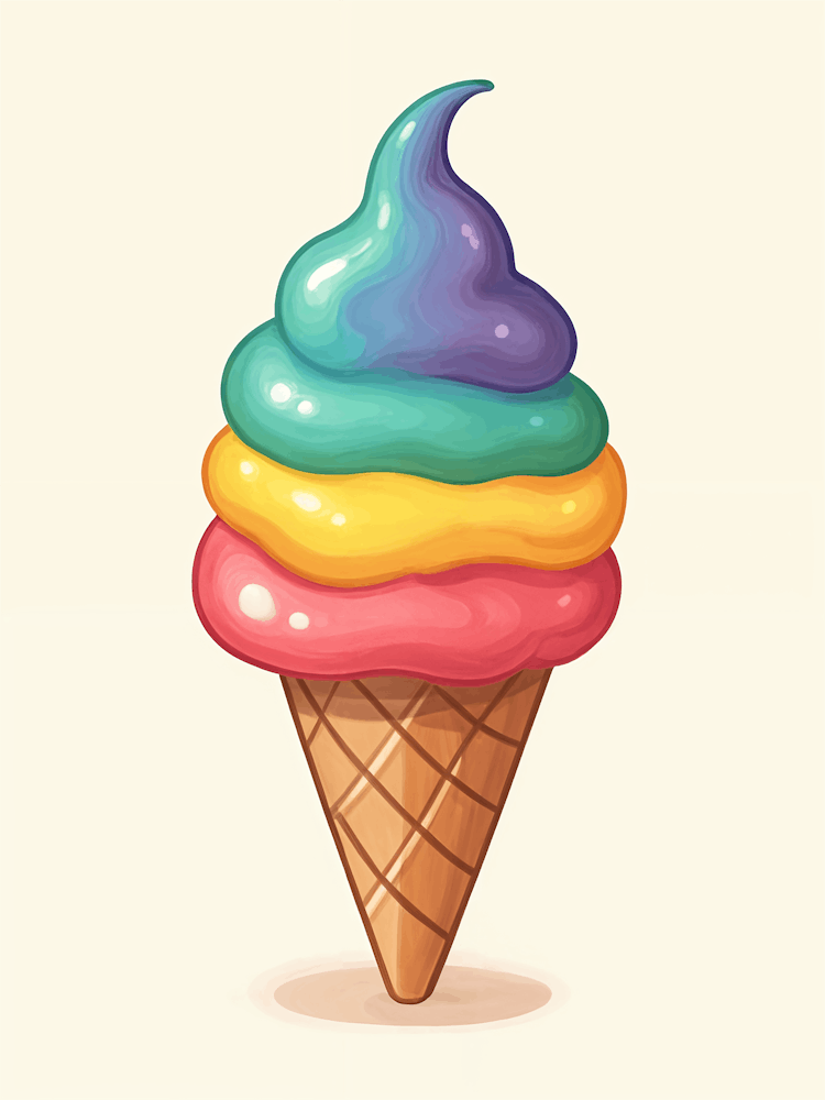 Rainbow Ice Cream Cone no1