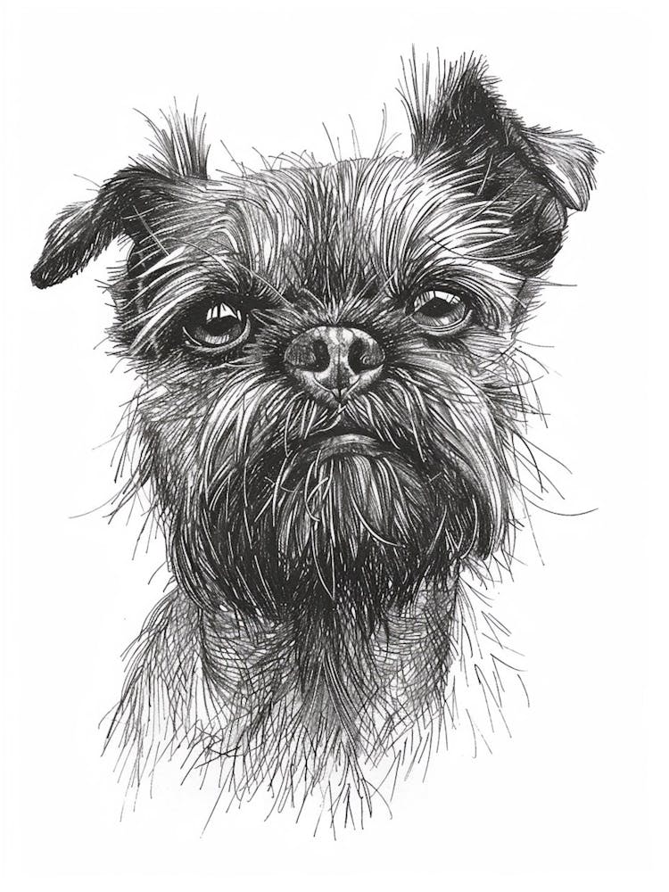 Brussels Griffon Line Sketch 4