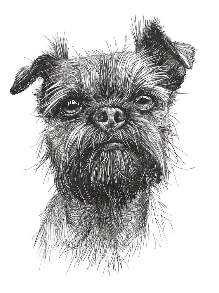Brussels Griffon Line Sketch 4