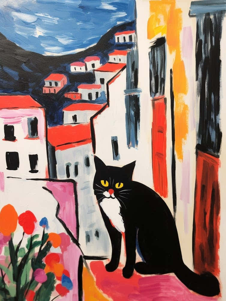 Painting Of A Cat In Matera Italy 2