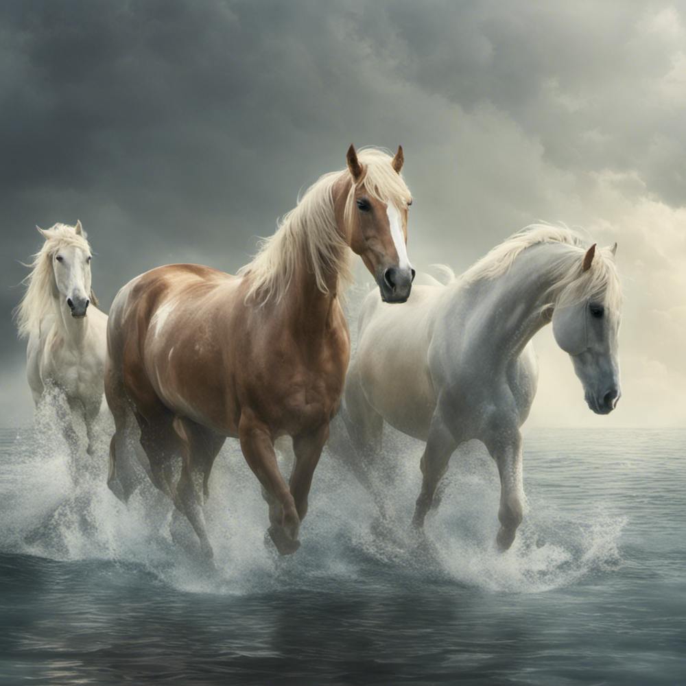 Horses Running In The Water