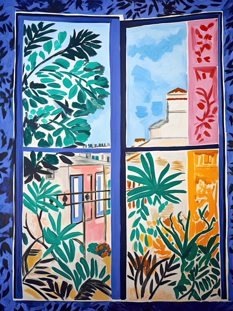 Open Window With Cat Matisse Style Rome Italy 5