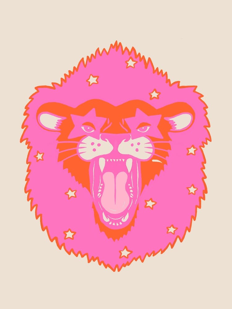 Starry Neon Lion