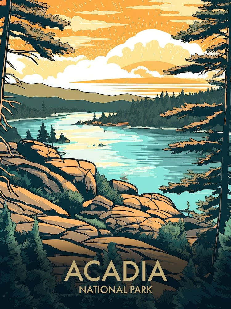 Acadia National Park Vintage Travel Poster 13