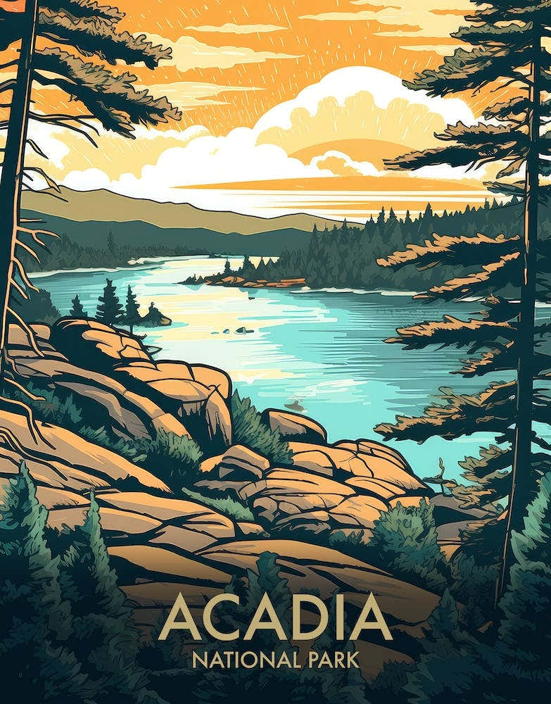Acadia National Park Vintage Travel Poster 13