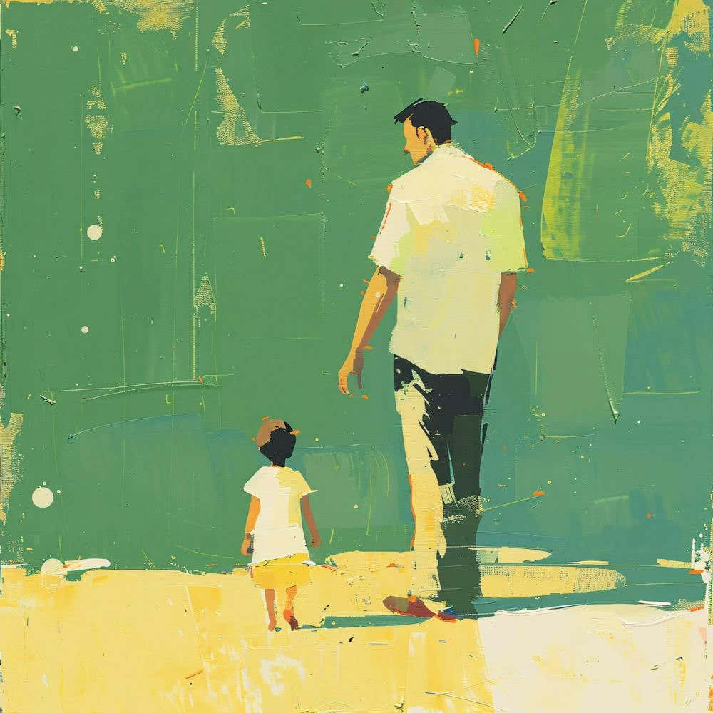 Thinking Of The Fathers - Fathers Day Gift Painting 2