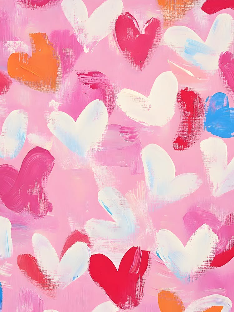 Hearts On A Pink Background 1