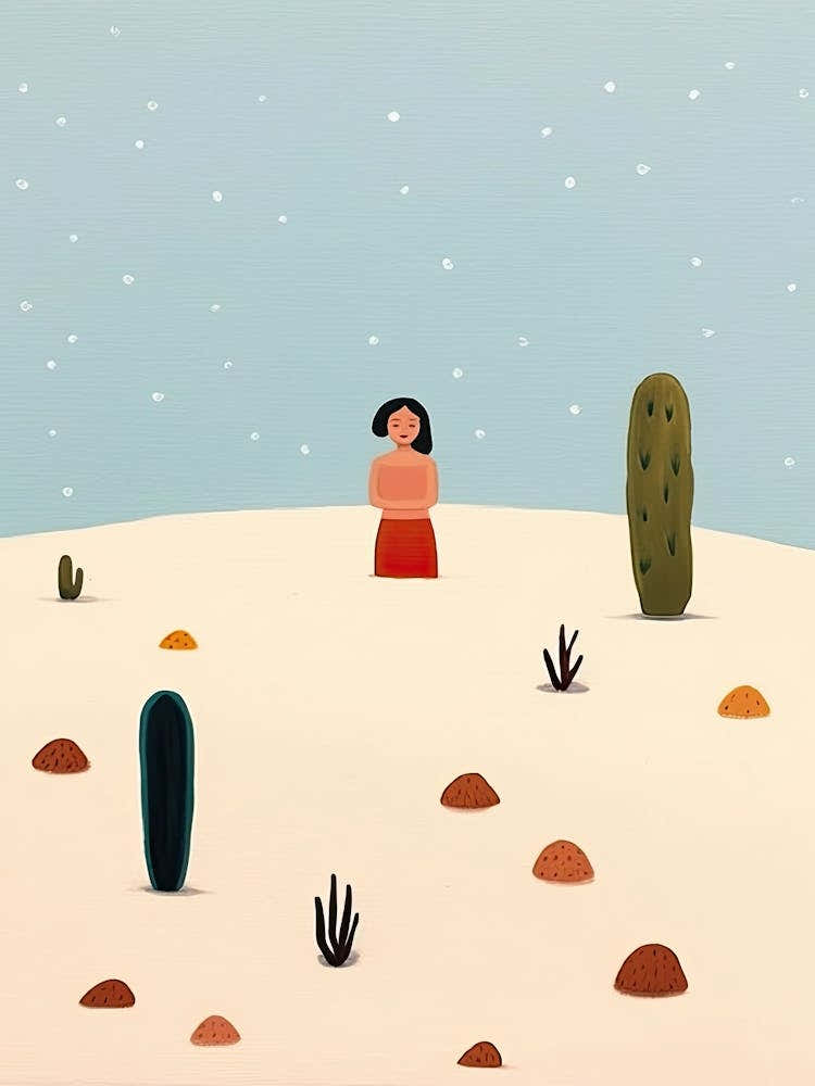 Desert Scene, Tiny People And Illustration 2