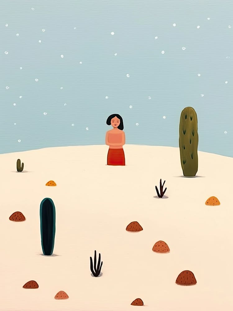 Desert Scene, Tiny People And Illustration 2