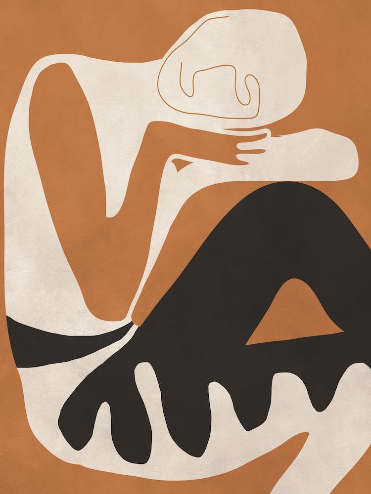 Abstract Figure Orange Black