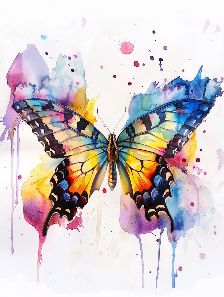 Butterfly Colourful Watercolour 1