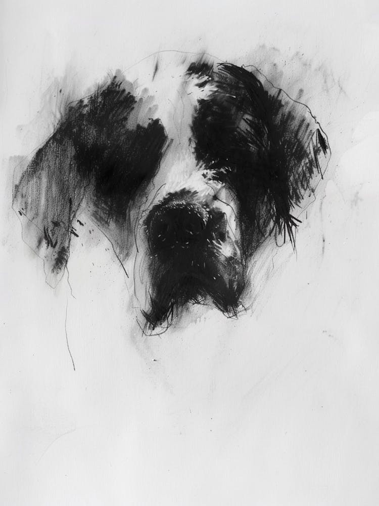 St Bernard Dog Charcoal Line 4