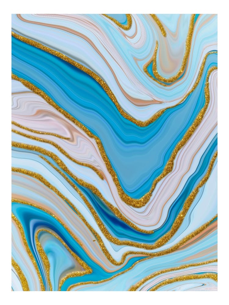 Blue And Gold Marble 1