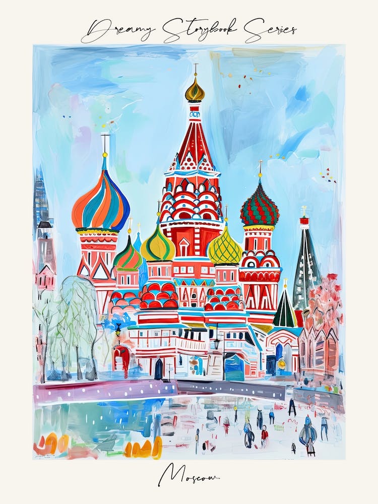 Poster Of Moscow, Dreamy Storybook Illustration 3