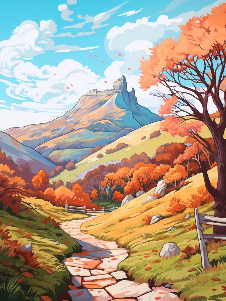 Snowdonia National Park Wales 3 Hike Illustration