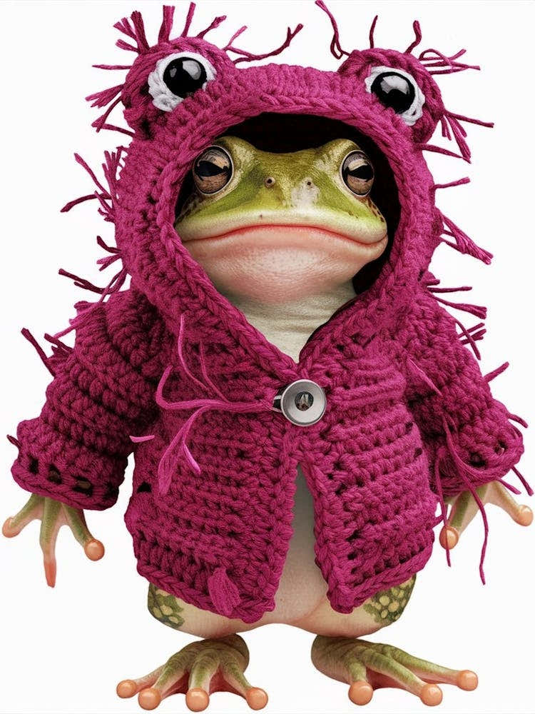 Frog In Pink Sweater 2