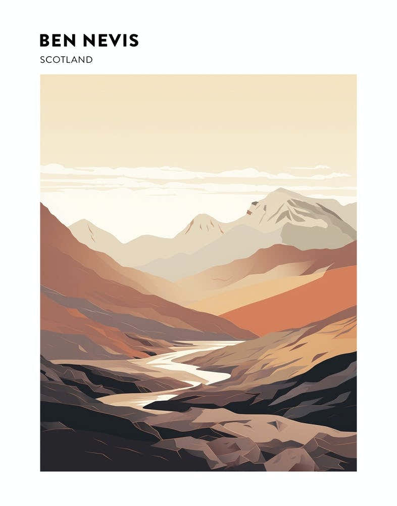 Ben Nevis Scotland 4 Hiking Trail Landscape Poster