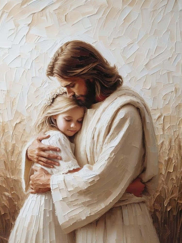 Beyond Love, Christian Art, Jesus Hugging Girl, Jesus Painting, Lds Art, Bible Prints, Jesus With Children, Jesus And Girl, Jesus Christ Art