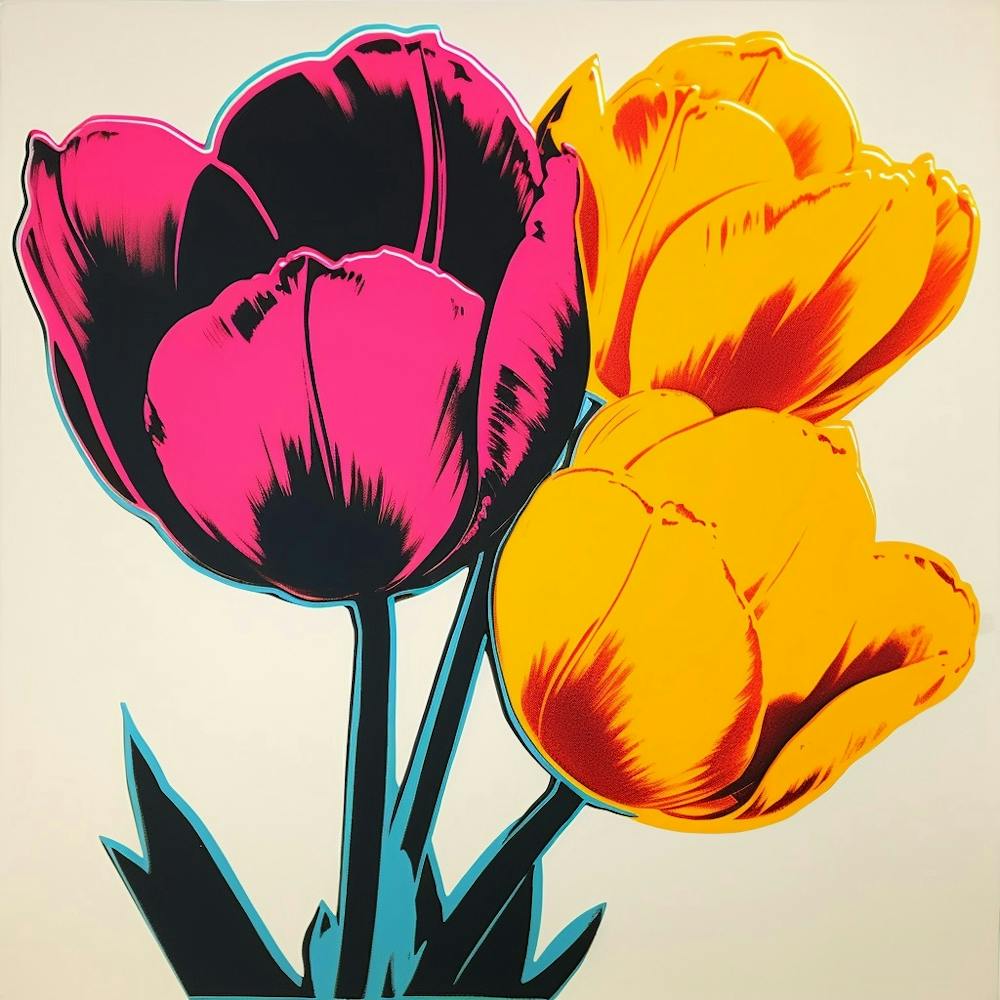 Tulip 3 Pop Art Illustration Square