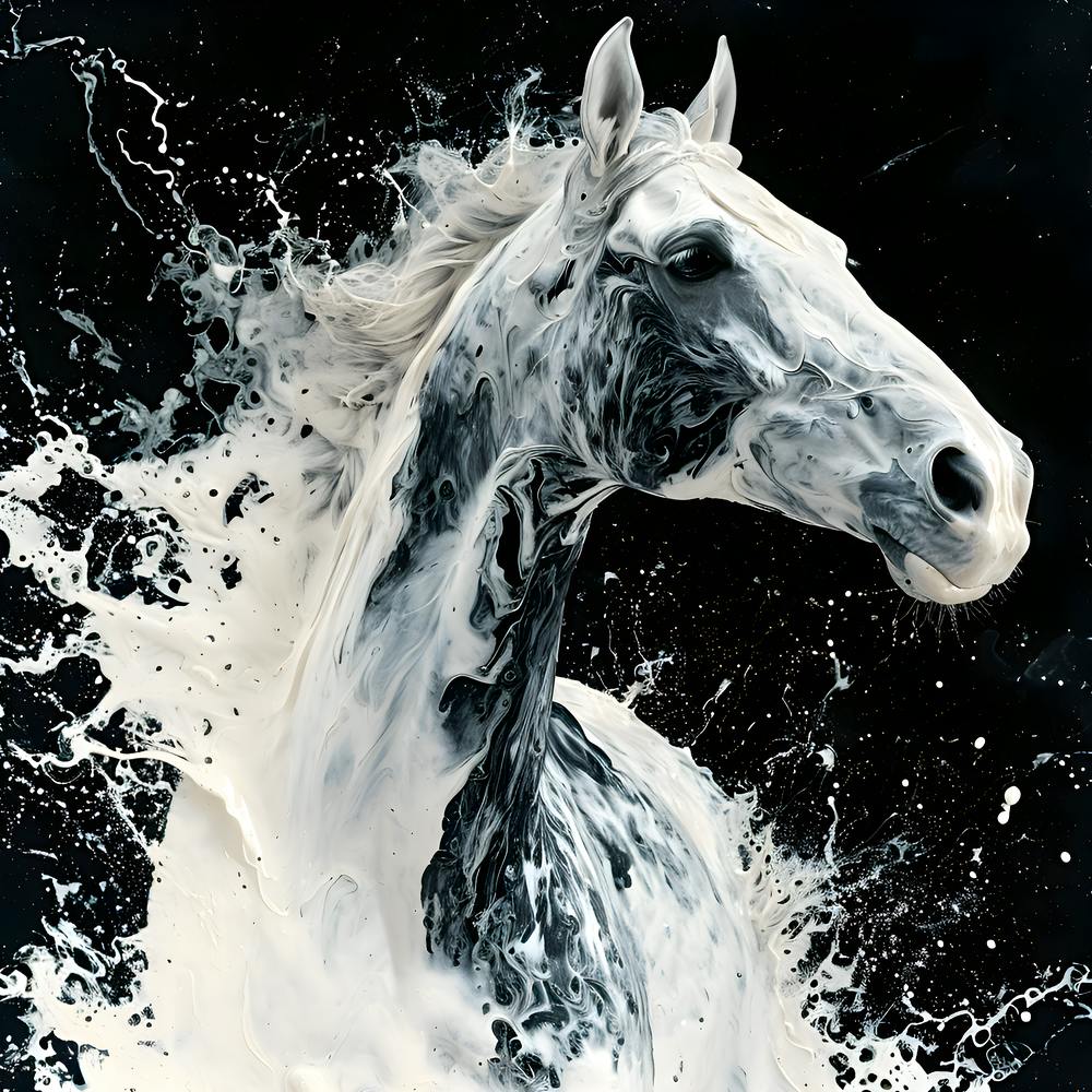 Milky White Paint Horse
