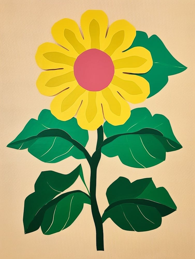 Cut Out Style Flower Art Sunflower 2