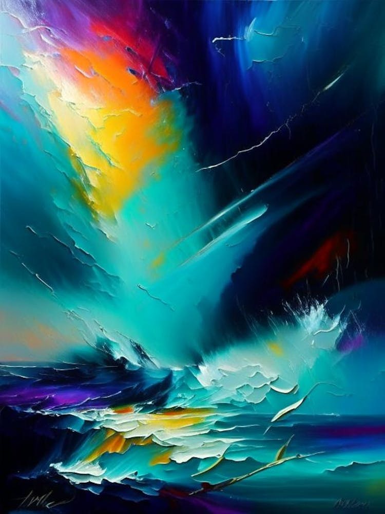 Storm At Sea Water Waterscape Bright Abstract 1