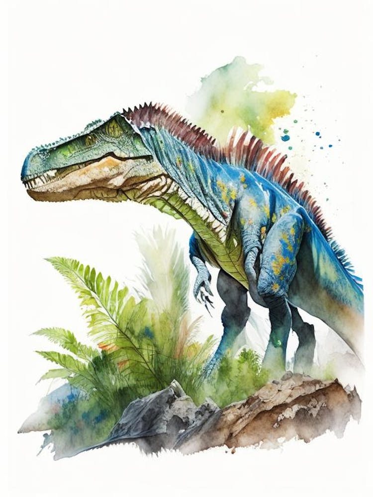 Velocisaurus Watercolour Dinosaur