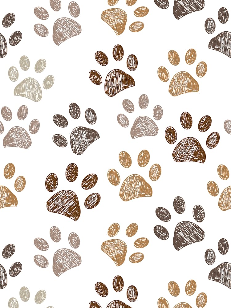 Seamless Brown Colored Paw Print Background