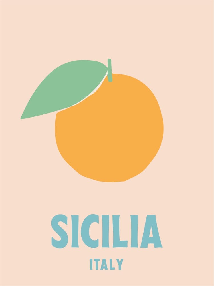 Sicilia, Italy, Graphic Style Poster 2