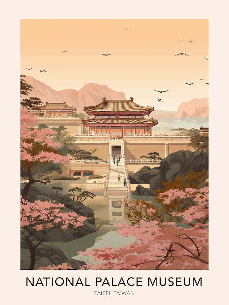 National Palace Museum Taipei Taiwan Travel Poster