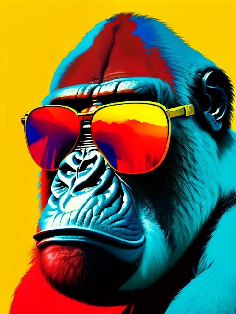 Gorilla With Sunglasses Gorillas Primary Colours 1