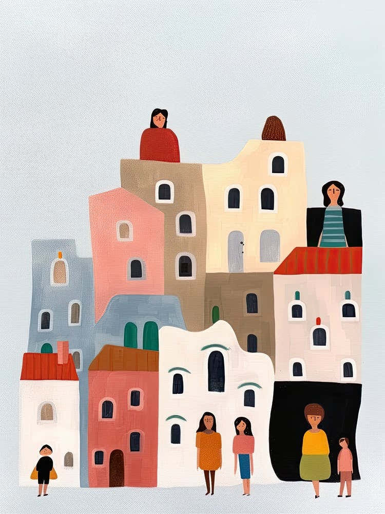 San Francisco, California Scene, Tiny People And Illustration 7