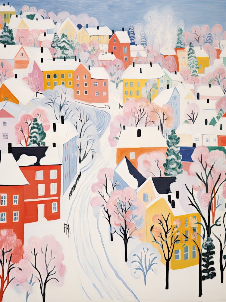 Winter Snow Oslo   Norway Snow Illustration